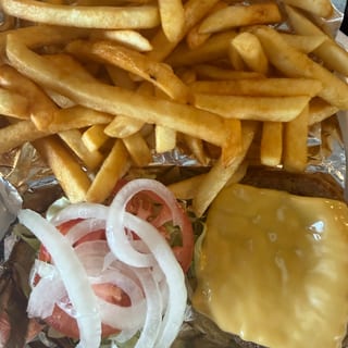 Hamburger with Fries Plate