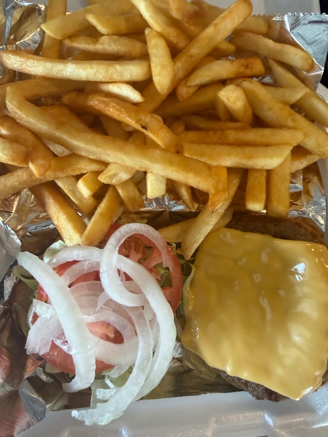 Hamburger with Fries Plate.